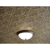 Global Specialty Products Dimensions Faux 2 ft. x 4 ft. Tin Style Ceiling and Wall Tiles in Brass-321-04 204592079