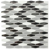 Instant Mosaic 12 in. x 12 in. Peel and Stick Mosaic Decorative Wall Tile in Metallic Gray and White (6-Pack)-07105 207088631
