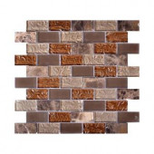 Instant Mosaic Upscale Designs 12 in. x 13 in. x 6 mm Glass Mesh-Mounted Mosaic Wall Tile-02-048 205820206
