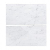 Jeff Lewis 6 in. x 12 in. Italian White Carrara Honed Marble Field Wall Tile (2-pieces/pack)-98451 207174581