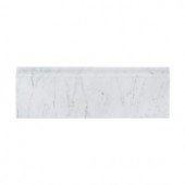Jeff Lewis Italian White Carrara 4 in. x 12 in. Honed Marble Base Trim-98449 207174579