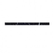 Jeff Lewis Nero Marquina 3/4 in. x 12 in. Polished Marble Dome Trim-98454 207174583