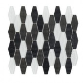 Jeffrey Court Carbon Blend Hex 10-1/4 in. x 11-1/8 in. x 8 mm Glass Mosaic Tile-99322 205952794