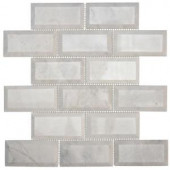 Jeffrey Court Carrara Beveled 12 in. x 12 in. x 10 mm Marble Mosaic Wall Tile-99651 203774474