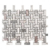 Jeffrey Court Charleston Hills 9-1/8 in. x 13-7/8 in. x 8 mm Marble Mosaic Tile-99351 205948400
