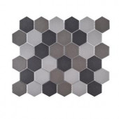 Jeffrey Court Graphite 11 in. x 12.625 in. x 5 mm Porcelain Mosaic Tile-99397 206824008