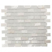 Jeffrey Court Polar Cap 12.5 in. x 10.75 in. x 8 mm Glass/White Marble Mosaic Wall Tile-99594 204659580