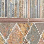 Jeffrey Court Satin Copper 11.5 in. x 12 in. x 8 mm Copper/Slate Mosaic Wall Tile-99612 203485325