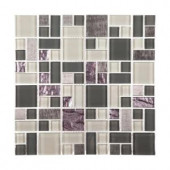 Jeffrey Court Satin Sapphire 11.875 in. x 11.875 in. x 8 mm Glass/Metal Mosaic Wall Tile-99568 204213607