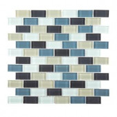 Jeffrey Court Shoreline Brick 12 in. x 12 in. x 8 mm Glass Mosaic Wall Tile-99186 202530993