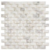 Jeffrey Court White Hills 11 in. x 11-3/4 in. x 15.47 mm Stone Mosaic Wall Tile-99765 205594401
