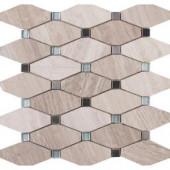 MS International Bayview Elongated Octagon 12 in. x 12 in. x 10 mm Glass Metal Mesh-Mounted Mosaic Tile (10 sq. ft. / case)-SGLSMT-BAYVIEW 206635947