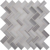 MS International Bergamo Herringbone 12 in. x 12 in. x 10 mm Polished Marble Mesh-Mounted Mosaic Tile (10 sq. ft. / case)-BERGAMO-HB 205308188
