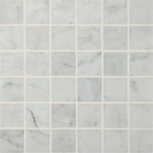 MS International Carrara White 12 in. x 12 in. x 10 mm Polished Marble Mesh-Mounted Mosaic Floor and Wall Tile (10 sq. ft. / case)-SMOT-CAR-2X2P 205762410