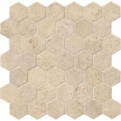 MS International Coastal Sand Hexagon 12 in. x 12 in. x 10 mm Honed Limestone Mesh-Mounted Mosaic Tile (10 sq. ft. / case)-COASAN-2HEX 205995843