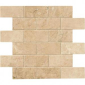 MS International Crema Cappuccino 12 in. x 12 in. x 10 mm Polished Marble Mesh-Mounted Mosaic Tile (10 sq. ft. / case)-CRECAP-2X4P 300333814