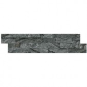 MS International Glacial Black Ledger Panel 6 in. x 24 in. Natural Marble Wall Tile (10 cases / 60 sq. ft. / pallet)-LPNLMGLABLK624 205960155