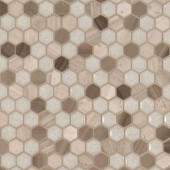 MS International Hexham Blend Hexagon 12 in. x 12 in. x 8 mm Glass and Stone Mesh-Mounted Mosaic Tile (10 sq. ft. / case)-SGLSGG-HEXHAM8M 205849729