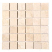 MS International Ivory 12 in. x 12 in. x 10 mm Honed Travertine Mesh-Mounted Mosaic Tile-THDW1-SH-IVO2x2 100664268