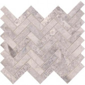 MS International Silver Travertine Herringbone 12 in. x 12 in. x 10 mm Honed Travertine Mesh-Mounted Mosaic Tile (10 sq. ft. / case)-SILTRA-HBH 300333842