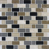 MS International Stonecrest Interlocking 12 in. x 12 in. x 8 mm Glass and Stone Mesh-Mounted Mosaic Tile-SGLSIL-SC8MM 202814271