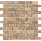 MS International Tuscany Scabas 12 in. x 12 in. x 8 mm Tumbled Travertine Mesh-Mounted Mosaic Tile (10 sq. ft. / case)-SCAB-1X2T 300333802