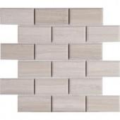 MS International White Oak 11.81 in. x 11.81 in. x 10 mm Honed Marble Mesh-Mounted Mosaic Tile (9.69 sq. ft. / case)-WHTOAK-2X4HB 300051501