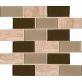 Pine Valley 12 in. x 12 in. x 8 mm Glass and Stone Mesh-Mounted Mosaic Tile-SGLST-PV8MM 203447806
