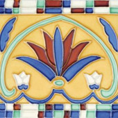 Solistone Hand-Painted Corona Deco 6 in. x 6 in. Ceramic Wall Tile (2.5 sq. ft. / case)-CCorona66 202018611