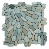 Solistone Kuala Batik Blue 12 in. x 12 in. x 12.7 mm Natural Stone Pebble Mesh-Mounted Mosaic Tile (10 sq. ft. / case)-6015 100670706