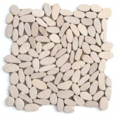 Solistone Kuala Raja White 12 in. x 12 in. x 12.7 mm Pebble Mosaic Floor and Wall Tile (10 sq. ft. / case)-6017 100670708
