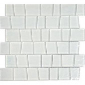 Splashback Tile Alps White Trapezoid Glass Mosaic Wall Tile - 3 in. x 6 in. Tile Sample-R1D7 206496961
