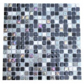Splashback Tile Aztec Art Blackboard Glass 12 in. x 12 in. x 8 mm Glass Mosaic Floor and Wall Tiles-AZTEC ART BLACKBOARD GLASS TILES 203288555