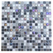 Splashback Tile Aztec Art City Slicker Grey 12 in. x 12 in. x 8 mm Glass Mosaic Floor and Wall Tile-AZTEC ART CITY SLICKER GREY GLASS TILES 203288554