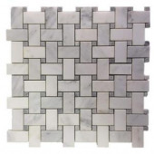 Splashback Tile Basketbraid Asian Statuary 12 in. x 12 in. x 10 mm Honed Marble Mosaic Tile-HD-BKTASNSTATH 206641657