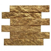 Splashback Tile Bedeck Classic Gold 2 in. x 12 in. x 8 mm Stone Subway Wall Tile-BDKCLGLD 206785961