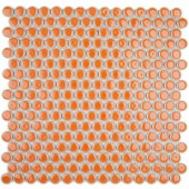 Splashback Tile Bliss Edged Penny Round Polished Mango Ceramic Mosaic Floor and Wall Tile - 3 in. x 6 in. Tile Sample-T1A3 206497039