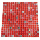 Splashback Tile Bloody Mary Squares 12 in. x 12 in. x 8 mm Glass Mosaic Floor and Wall Tile-BLOODY MARY SQUARES GLASS TILE 203288548