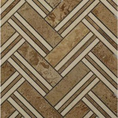 Splashback Tile Boost Travertine with Beige Line Marble Mosaic Tile - 3 in. x 6 in. Tile Sample-C1C12 BOOST TAVERTINE 206154510