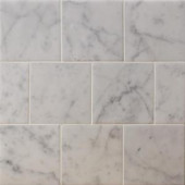 Splashback Tile Brushed Asian Statuary 4 in. x 4 in. Marble Floor and Wall Tile (9-Pieces)-BR4X4AST 207125533