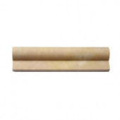 Splashback Tile Brushed Crema Marfil 2 in. x 8 in. Honed Marble Chair Rail Trim Tile-CRBRCM 207125543