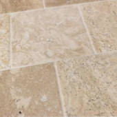 Splashback Tile Brushed Crema Marfil Marble Floor and Wall Tile - 4 in. x 4 in. Tile Sample-BR4X4CRMRSMP 207125541