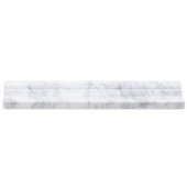 Splashback Tile Brushed White Carrara 2 in. x 8 in. Honed Marble Chair Rail Trim Tile-CRBRWC 207125546