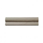 Splashback Tile Brushed Wooden Beige 2 in. x 8 in. Honed Marble Chair Rail Trim Tile-CRBRWB 207125544