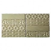 Splashback Tile Catalina Deco Kale Ceramic Mosaic and Wall Tile - 3 in. x 6 in. Tile Sample-SMP-MASJWL3X6OLIVE 206497009
