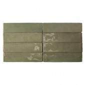Splashback Tile Catalina Kale Ceramic Mosaic and Wall Tile - 3 in. x 6 in. Tile Sample-SMP-MASIA3X6OLIVE 206497005