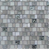 Splashback Tile Charm II Pearly 12 in. x 12 in. x 8 mm Glass and Stone Mosaic Tile-CHRM-II-PEARLY-GLASTONE 206347016