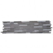 Splashback Tile Chorus Lady Gray 6 in. x 24 in. x 8 mm Polished and Frosted Marble and Glass Mosaic Tile-CRSLDYGRY 206675374