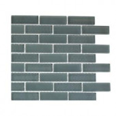 Splashback Tile Contempo Blue Gray Brick Pattern Glass Mosaic Floor and Wall Tile - 3 in. x 6 in. x 8 mm Tile Sample-L6A8 203218034