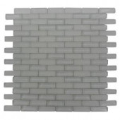 Splashback Tile Contempo Bright White 12 in. x 12 in. x 8 mm Glass Mosaic Floor and Wall Tile-CONTEMPO BRIGHT WHITE .5X2 BRICK 203061462